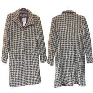 Marciano brown and teal tweed peacoat  lMedium
